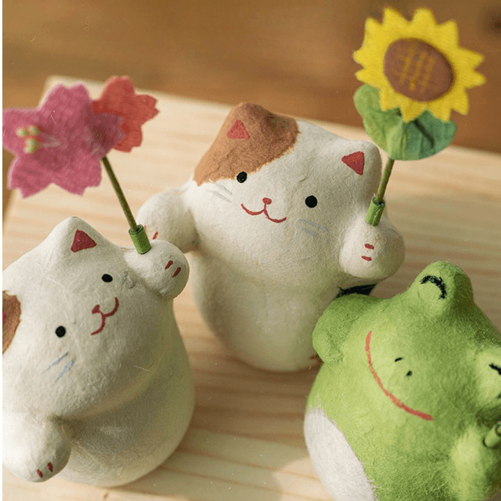 Flower Holder Washi Cat Ornaments - Petites Paws
