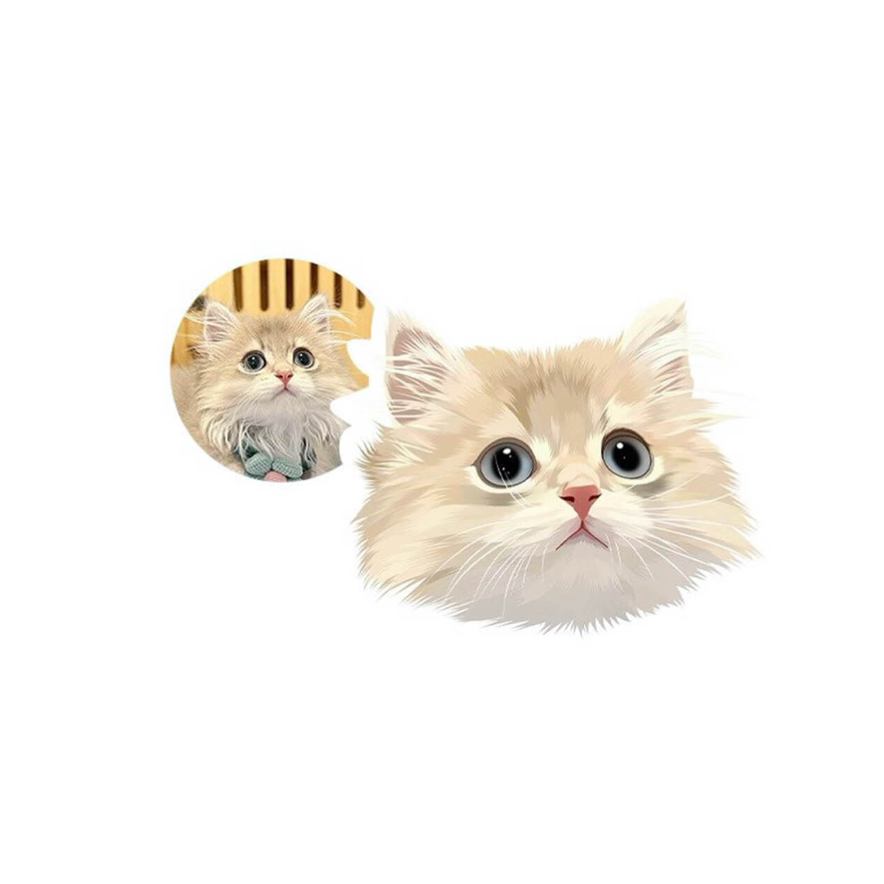 Custom Pet Portrait Magnet with Digital File