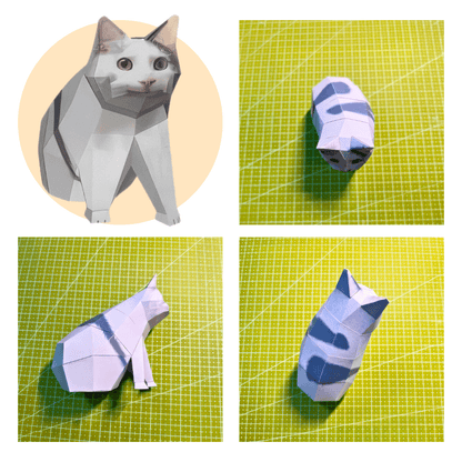 Smiling Cat Meme Papercraft Template (Printable PDF, 4")