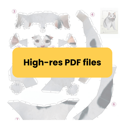 Smiling Cat Meme Papercraft Template (Printable PDF, 4")