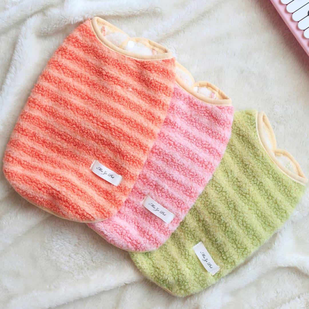 Cat Fleece Winter Sweater Vest Warm Clothes Orange Pink Green