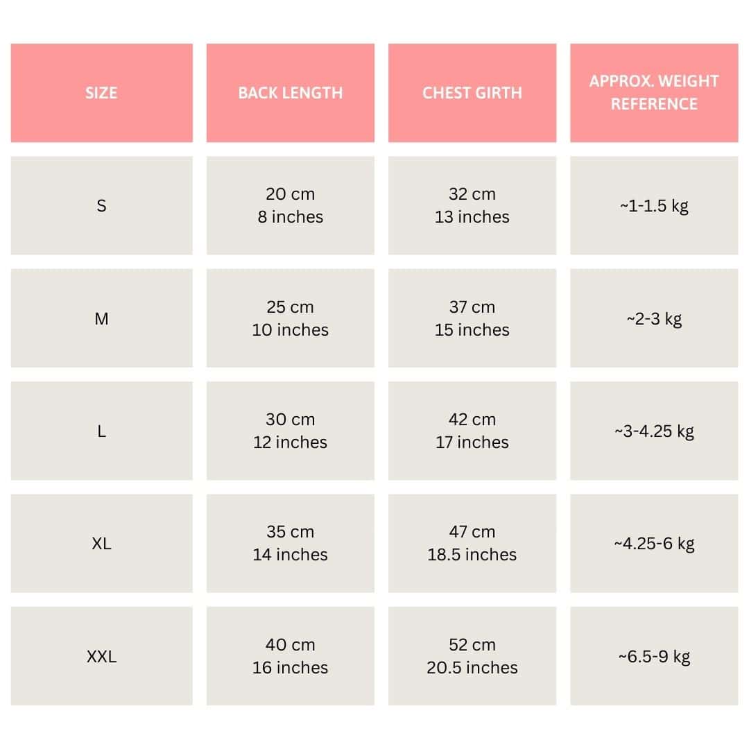 Cat Fleece Winter Sweater Vest Warm Clothes Size Chart