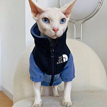 The North Face The Cat Face Winter Fleece Jacket for Cats Blue