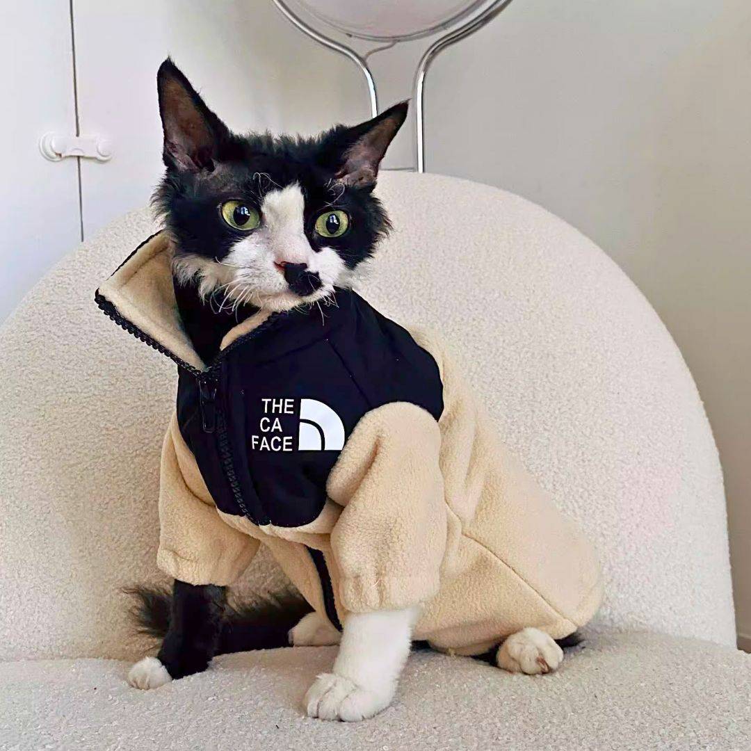 The North Face Ｍサイズ　パーカー　猫　cat The North… Cat Face Fleece Jacket for Cats – Petites Paws