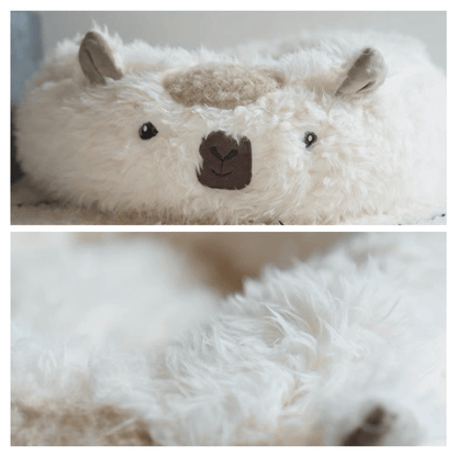 Fluffy Alpaca Cat Nest Bed - Petites Paws