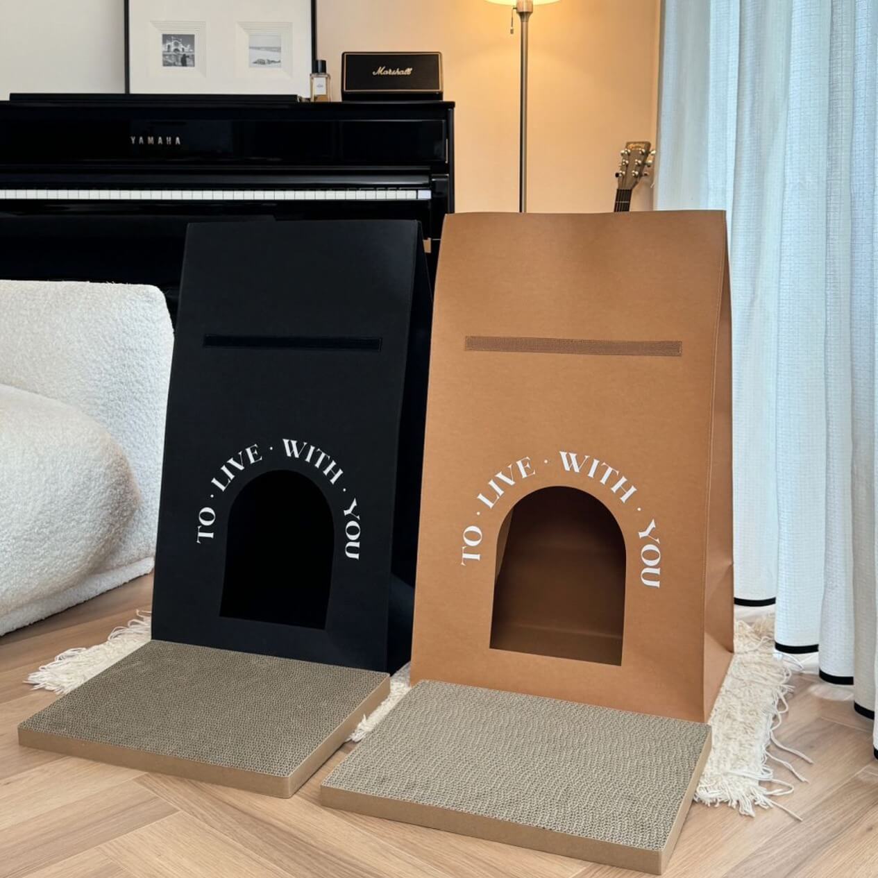 Washable Everlasting kraft Paper Bag Cat Scratcher Bed