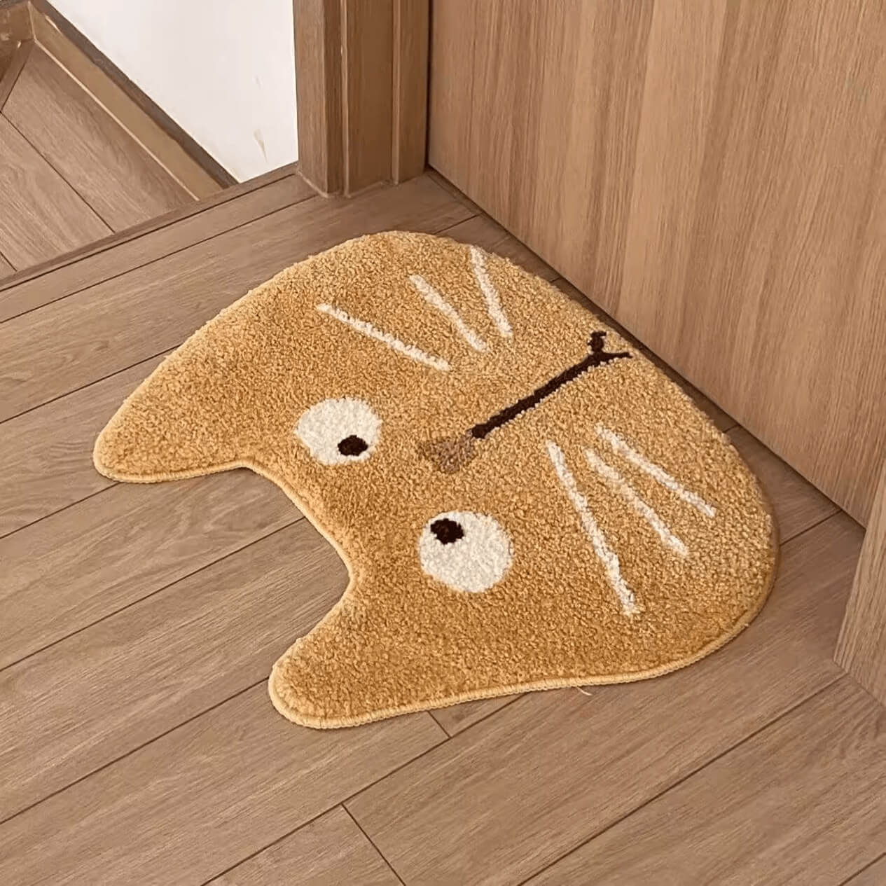 Yellow Funny Cute Cat Face Rug Door mat