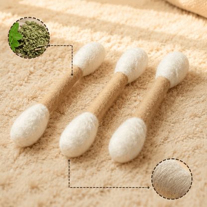 Catnip cotton swab cat toy made from soft wool felt for indoor cats