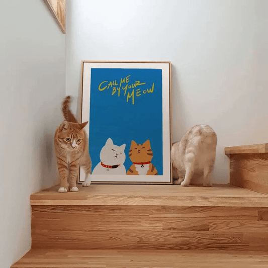 Call Me by Your Meow Canvas Art Print Cat version of Call Me by Your Name