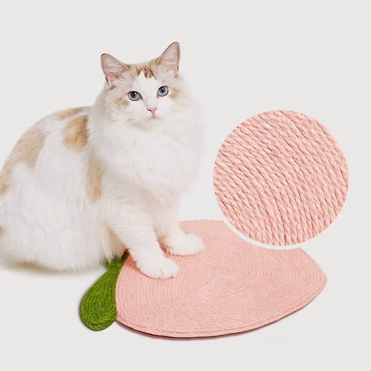 Fruity Fun Pink Peach Wall Cat Scratcher with Suction Cups 