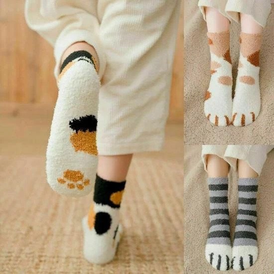 Fluffy Cat Paw Socks 