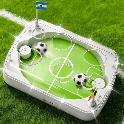 Goal Chaser Interactive Soccer Cat Toy with dual moving soccer balls inside a miniature soccer arena