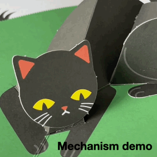 DIY 3D Pop-Up Playful Cat Greeting Card Printable Template