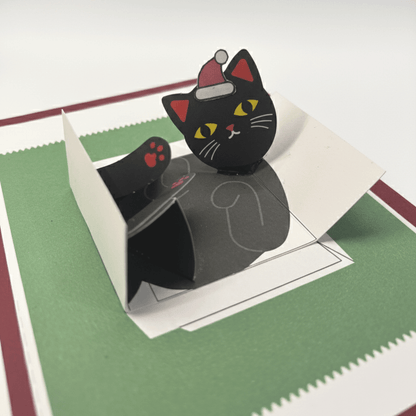 DIY 3D Pop-Up Cat in the Box Christmas Card Printable Template