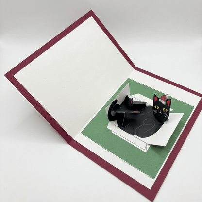 DIY 3D Pop-Up Cat in the Box Christmas Card Printable Template