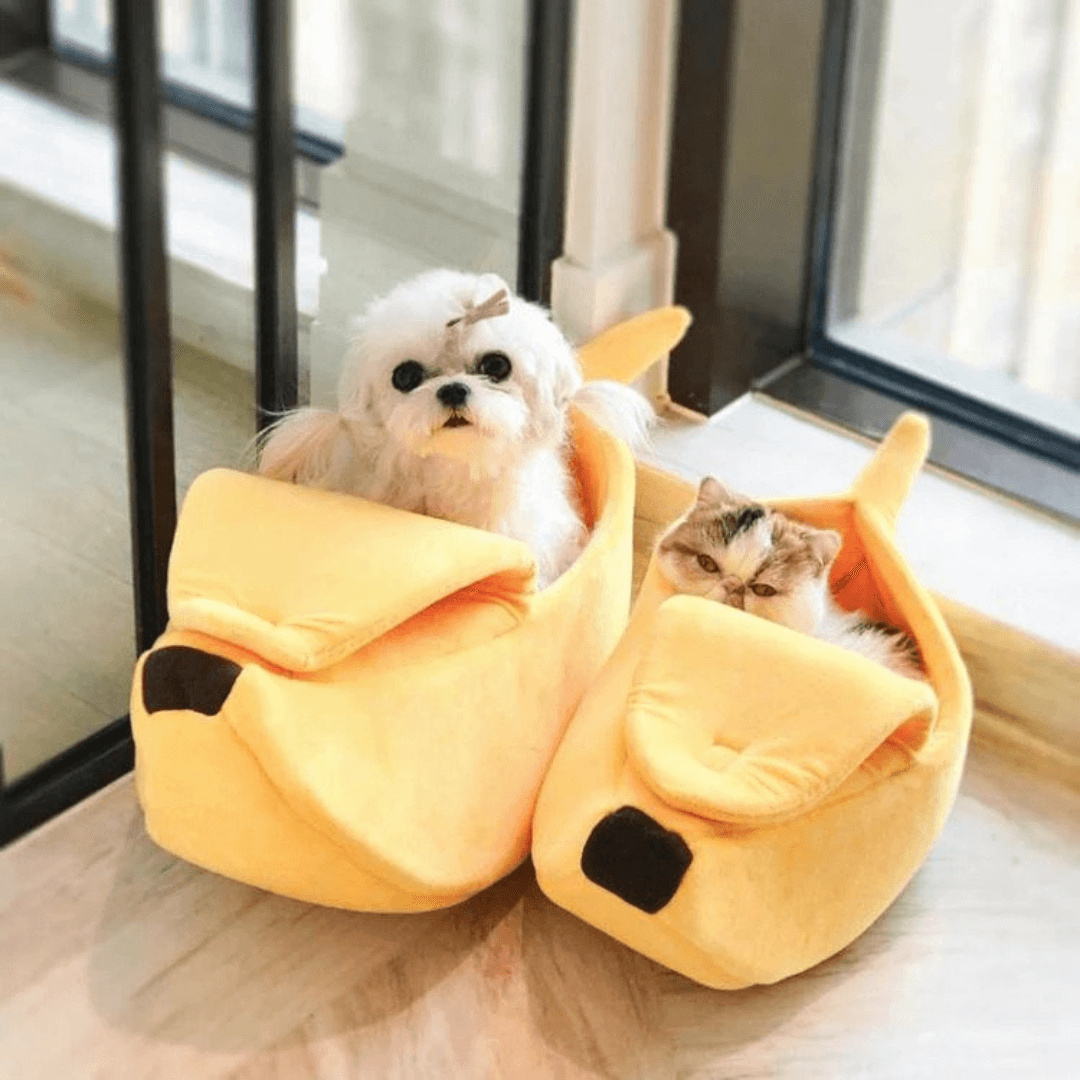 Cozy Banana Cave Pet Bed