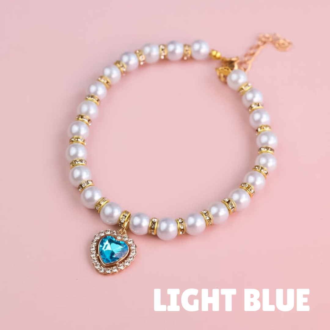 Sparkling Gemstone Pearl Cat Collar
