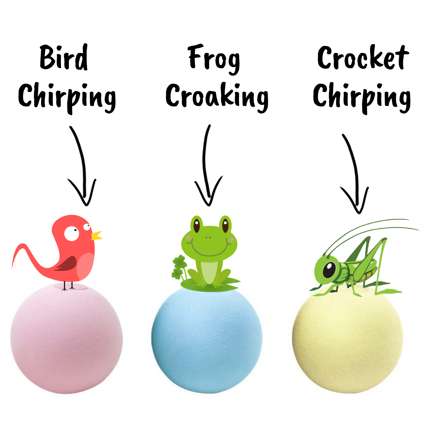 Electronic Bird, Cricket & Frog Sound Catnip Balls Cat Toy Set - Petites Paws