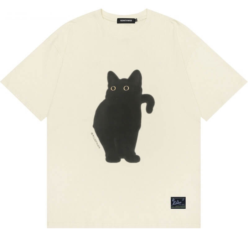 T-Shirt Paws Cat Purr-spective Black – Petites Oversized