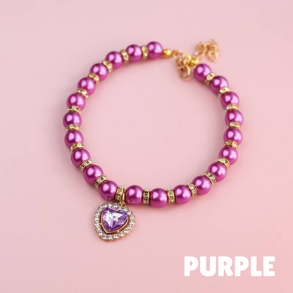 Sparkling Gemstone Pearl Cat Collar