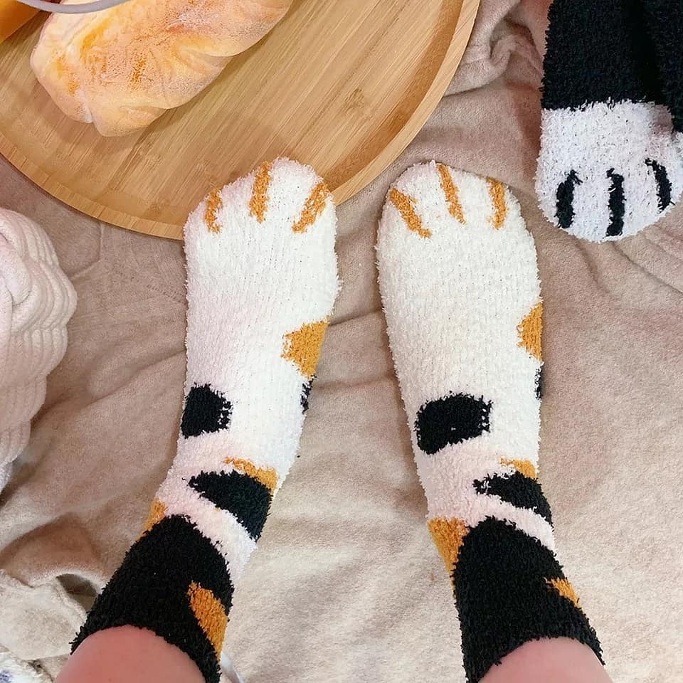 Fluffy Cat Paw Socks Set - Petites Paws