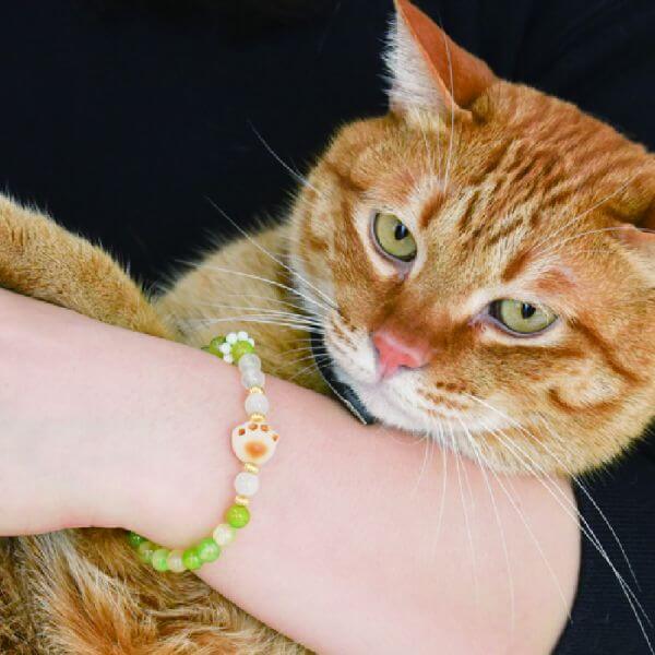 Cat Paw Bodhi Agate Green Bracelet