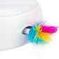 Smart pop up feather cat toy in white