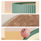 Modern Retro Round Cardboard Cat Scratcher with Ball - Petites Paws