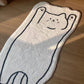 Cute White Cat Belly Bedside Rug in Bedroom