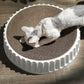 Curvy Replaceable White Round Cat Scratcher