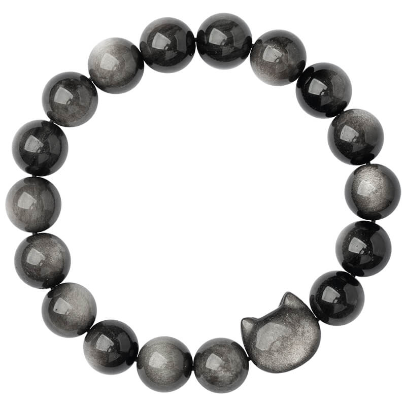 Cat Obsidian Healing Bracelet