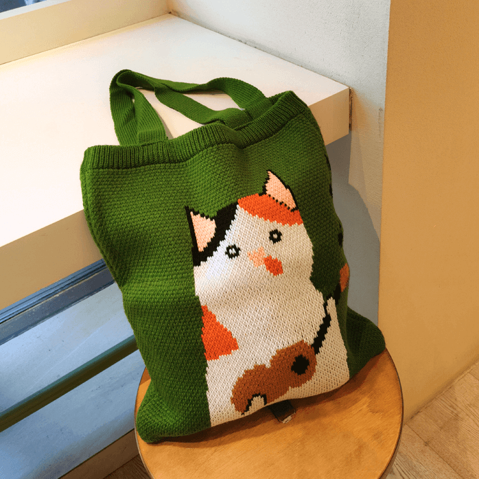 Paw-some Melodies Cat Knit Tote Bag – Petites Paws