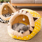 Plushy Pet Bed with Bom-Bom Ball - Petites Paws