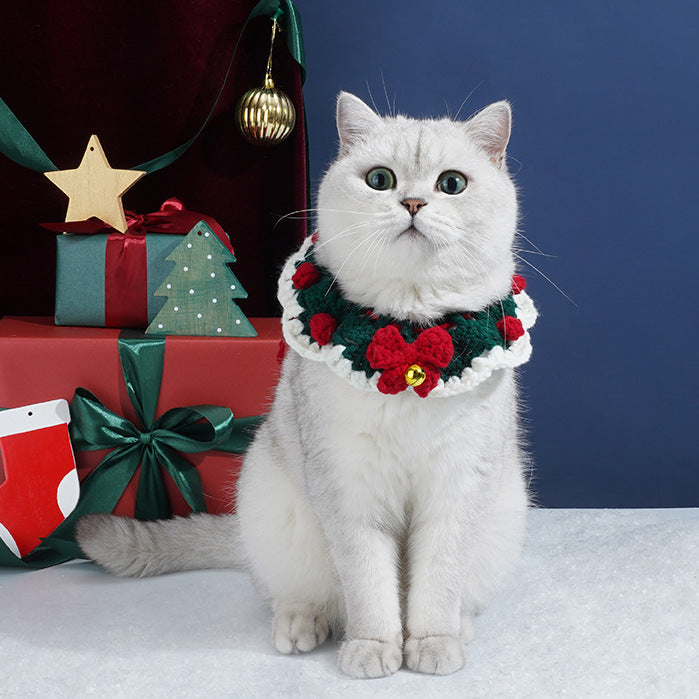 Crochet Christmas Cat Collar