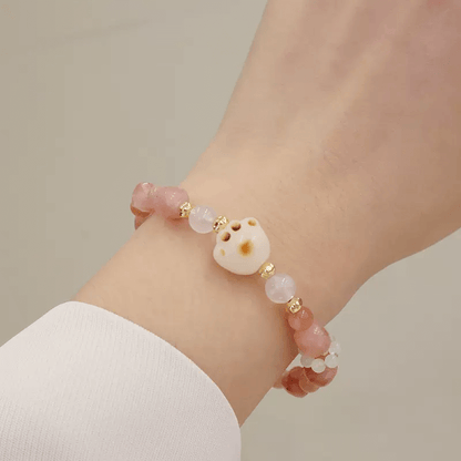 Cat Paw Bodhi Sunstone Pink Bracelet