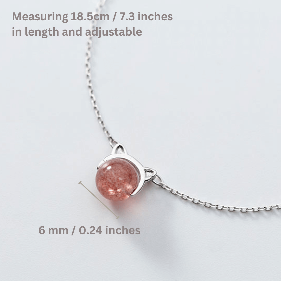 Sweetie Cat Strawberry Quartz Bracelet