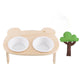 Forest Feast Dual Elevated Cat Feeding Bowl with fabric tree