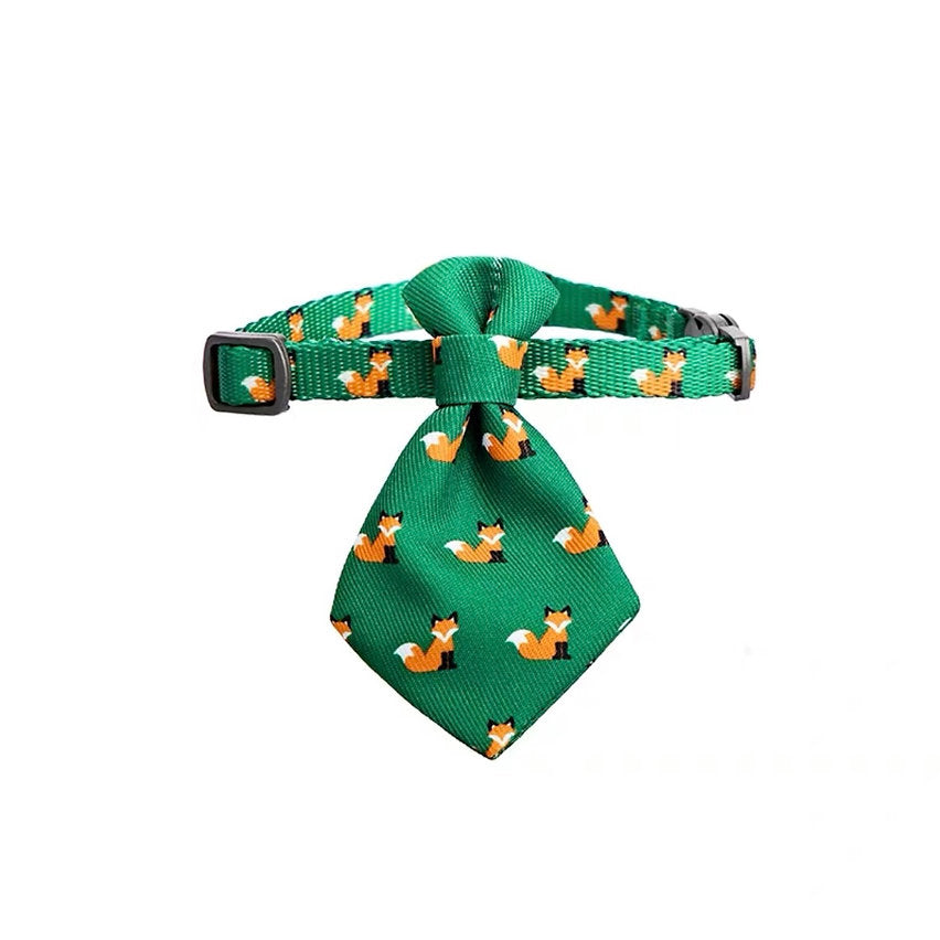 Fox Stylish Cat Necktie, Green - Petites Paws