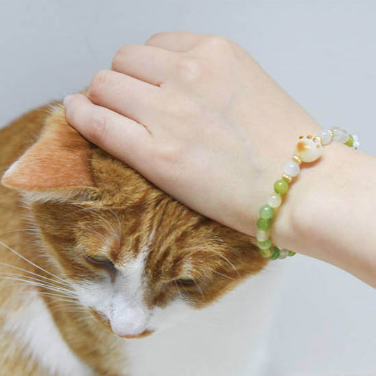 Cat Paw Bodhi Agate Green Bracelet