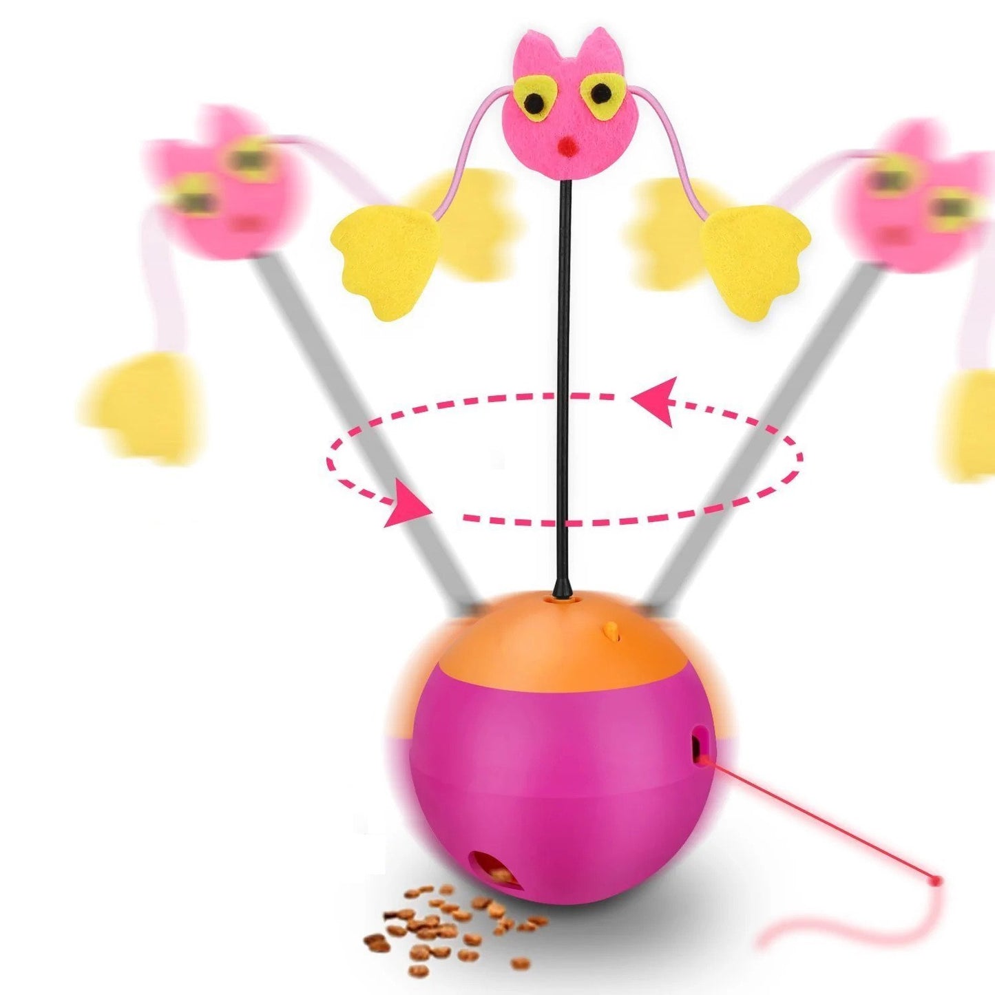 Auto-spinning Treat Dispenser with Laser Cat Toy