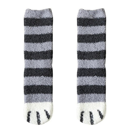 Fluffy Cat Paw Socks Set