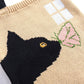 Butterfly Kisses Cat Knit Tote Bag