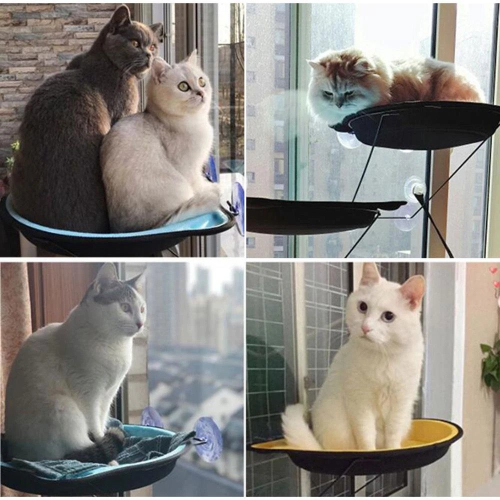 Kitty-shaped Pet Hammock with Window Mount - Petites Paws