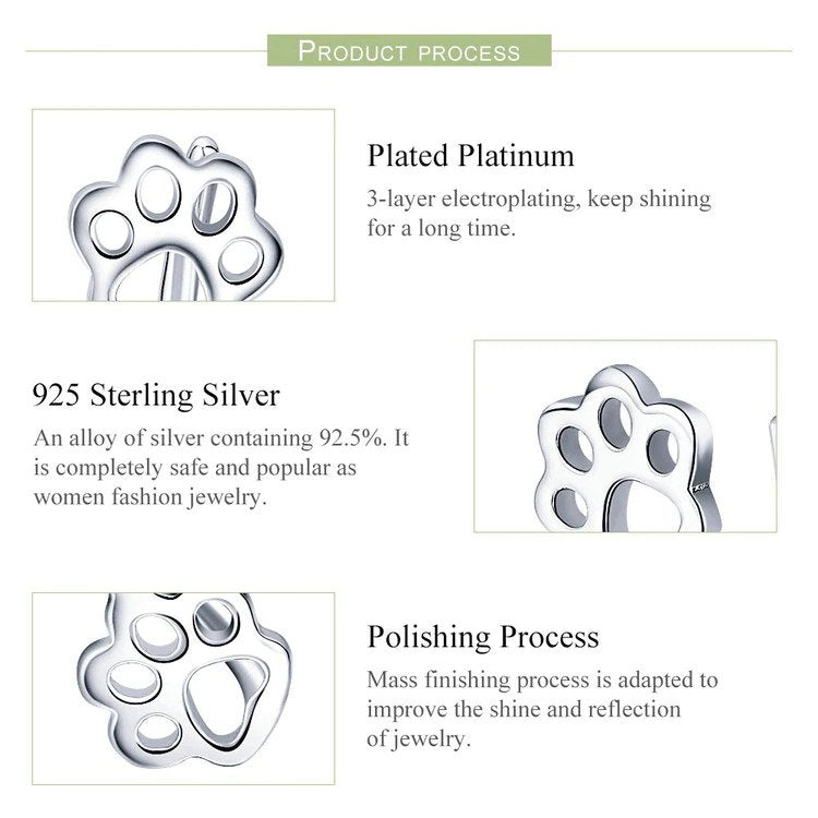 My Favorite Paws Climber Earrings in 925 Sterling Silver - Petites Paws