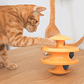 Cat playing Tumbler of Tracks with a Catnip ball and a ball with bell inside