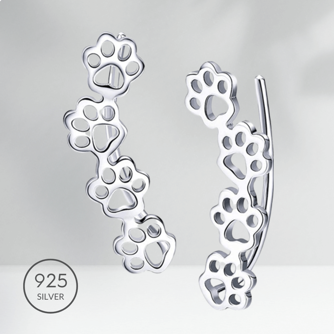 My Favorite Paws Climber Earrings in 925 Sterling Silver